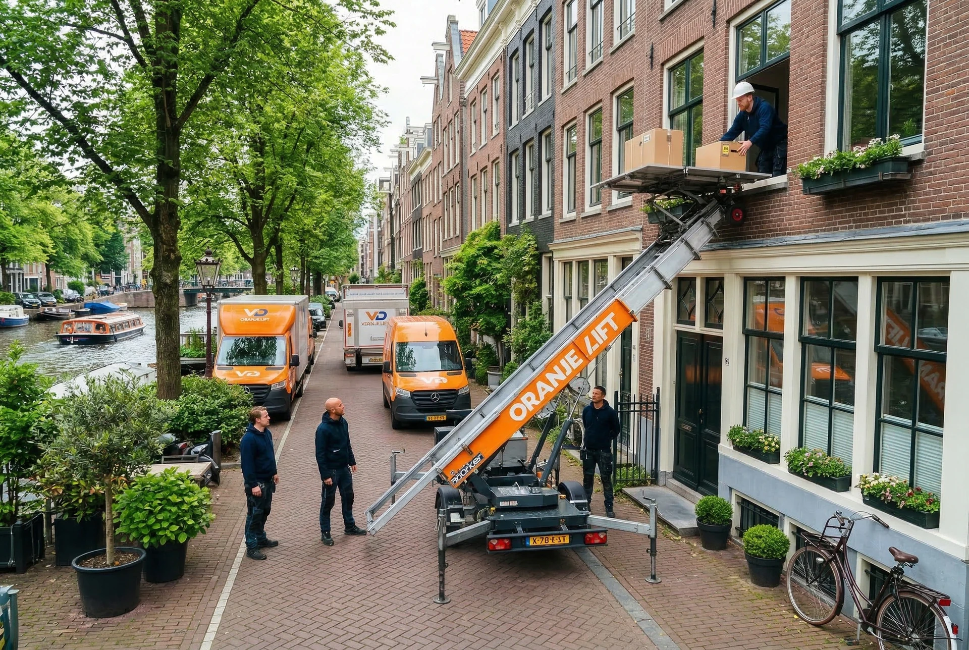 Verhuislift geplaatst bij appartement in Maastricht