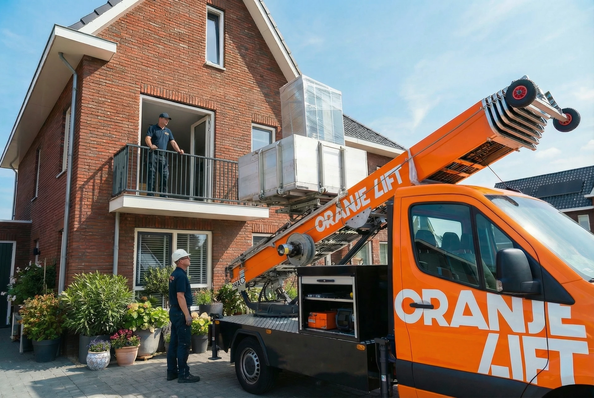 Verhuislift close-up detail Maastricht