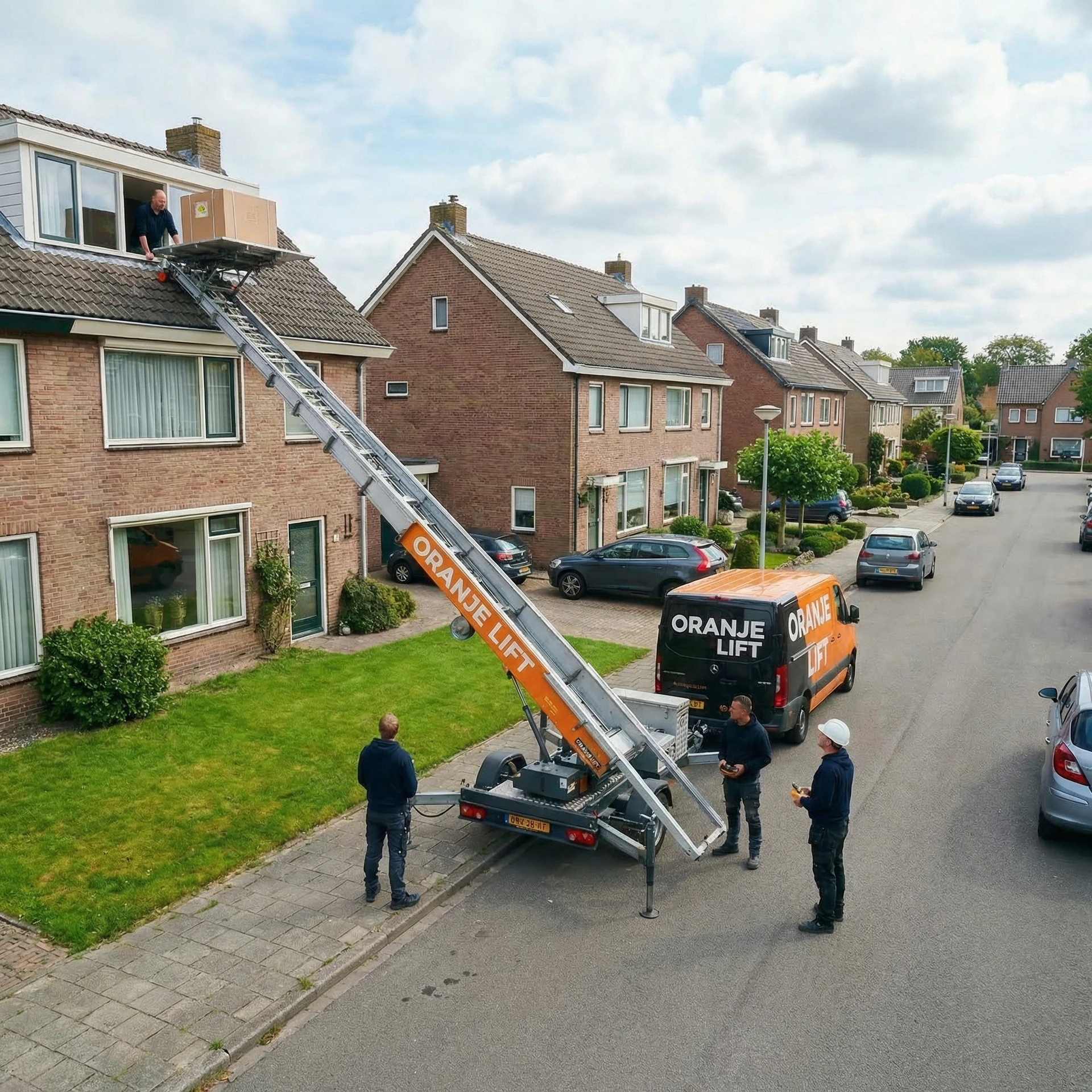 Verhuislift geplaatst in woonwijk Maastricht